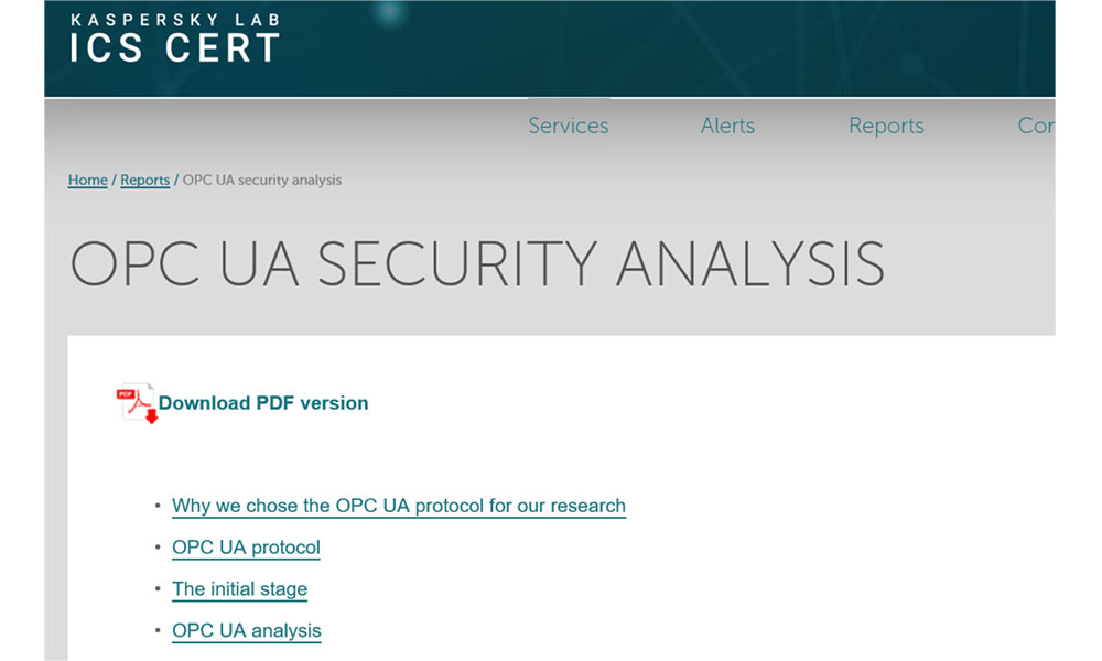 OPC UAのオープンソースの脆弱性情報について - 1.OPC UAに17件の脆弱性情報(カスペルスキー社報告) 1